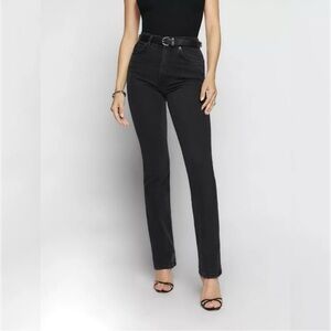 Reformation Peyton Jeans High Rise Bootcut Black Classic Y2K Chic Edgy Denim 27